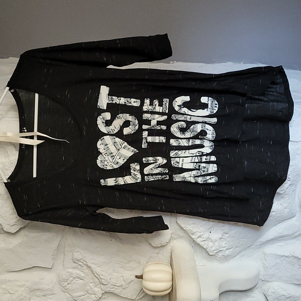 3/4 sleeve music tshirt